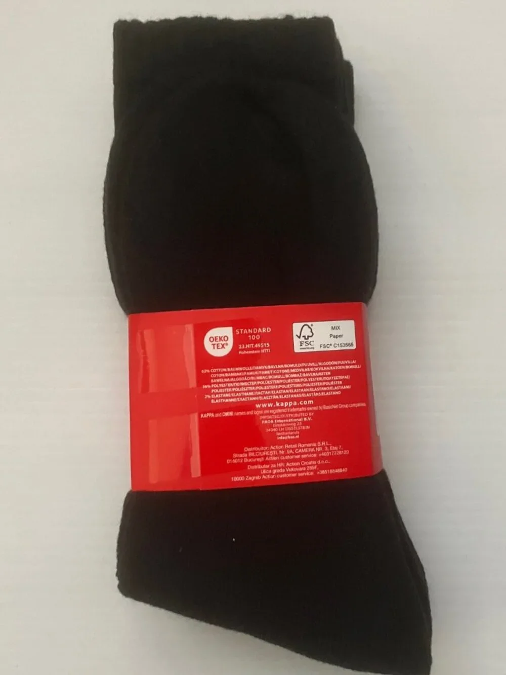 Kappa Black Crew Socks - Men's Medium - 3 Pack - NWT